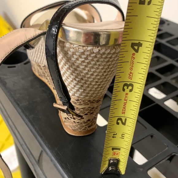 Sacha London Yvette Criss Cross Strap Leather Wedge Sandal Women Size 7 - Picture 10 of 17